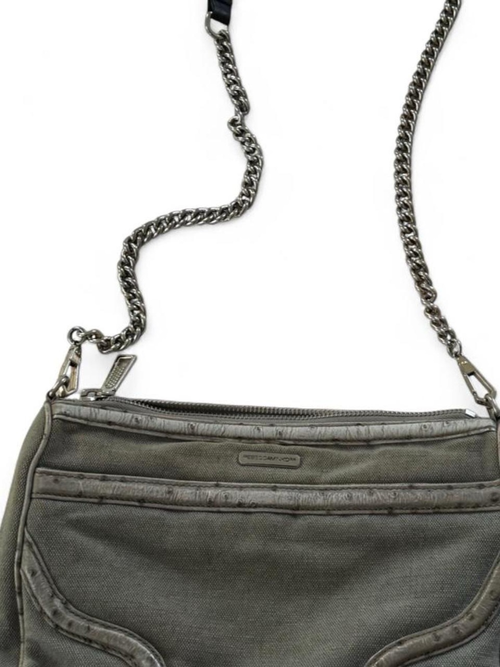 Classic grey Shoulder Bag with Chain Strap - Picture 2 of 6